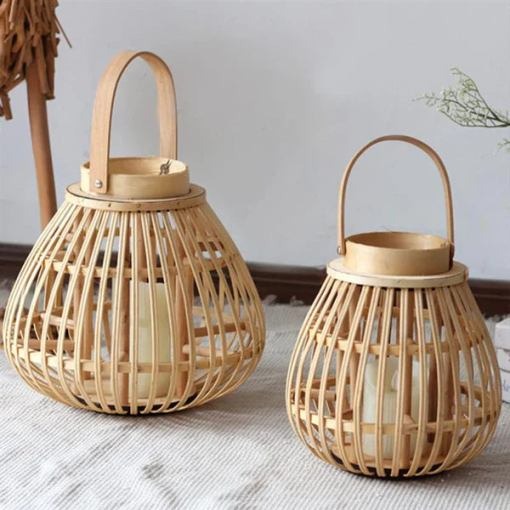 Decorative Handmade Bamboo Woven Wind Lantern Candle ; Bachat.pk