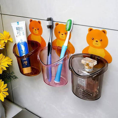 Teddy Bear Tooth Brush and Toothpaste Holder for Bathroom|BAchat.pk