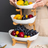 Three Layer European Style Fruit Tray, Creative Colorful Glass Plate | Bachat.pk
