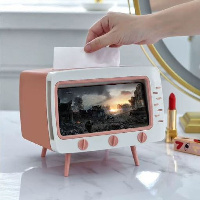 Tissue Box Holder Retro TV Tissue Box Cover : bachat.pk