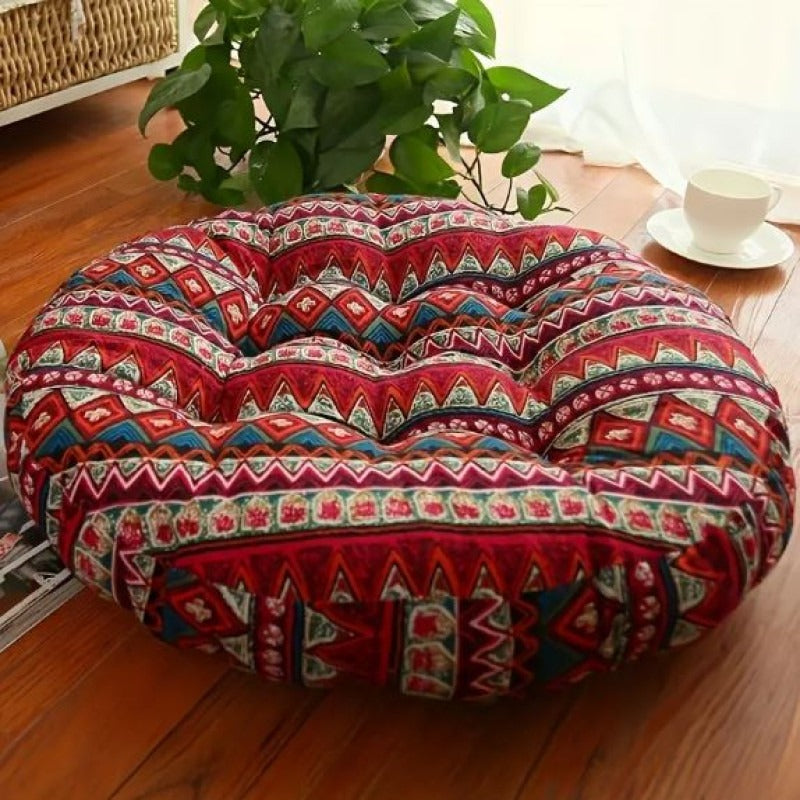 Round Floor Cushion Pillow - 100% Polyester Thickened Mat for Meditation ; Bachat.pk