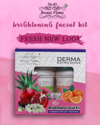Beauty Flame Derma Extra Shine 6-Step Complete Whitening Facial Kit with Bleach