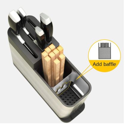 Cutlery Drainer Stainless Steel Rust Proof Kitchen Utensils Organizer, Multifunctional Cutlery Holder