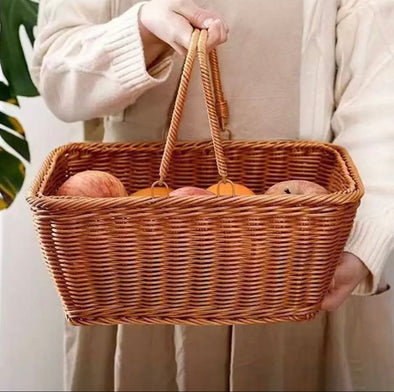 Woven Picnic Basket, Water Bread Service Box, Light Weight Imitation Storage Basket | Bachat.pk