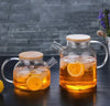 Transparent Glass Teapot With Bamboo Lid, Heat Resistant Large Capacity Teapot, Classic Tea Kettle For Coffee Tea | Bachat.pk