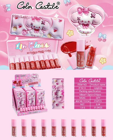 Color Castle Lip Gloss Pack of 10Pcs (Waterproof|Bachat.pk