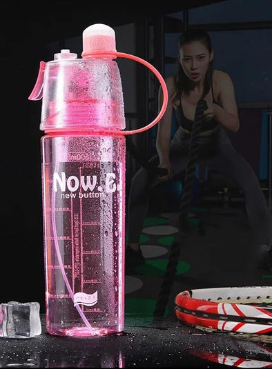 Water Bottle with Spray Mist Leakproof for Office Gym Running | Bachat.pk
