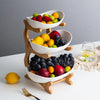 Three Layer European Style Fruit Tray, Creative Colorful Glass Plate | Bachat.pk