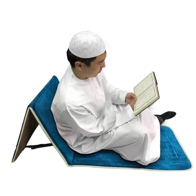 Premium Quality Foldable Musallah Prayer Rug with Back Rest | Bachat.pk
