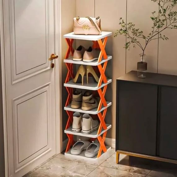 Foldable Plastic Shoe Rack Organizer X Type