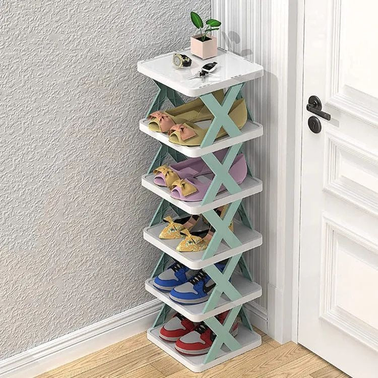 Foldable Plastic Shoe Rack Organizer X Type