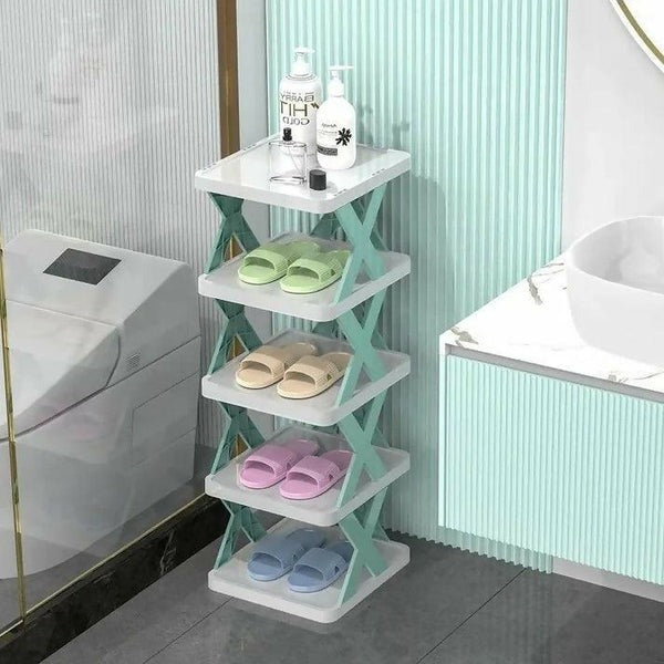 Foldable Plastic Shoe Rack Organizer X Type