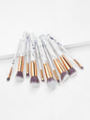 10pcs Makeup Brushes Set, Premium Portable Marble Face | Bachat.pk