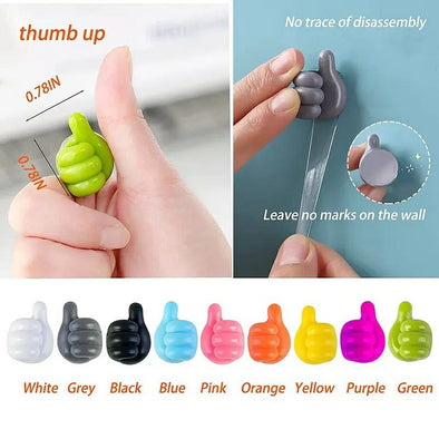 5/10/20Pcs Silicone Thumb Wall Hooks Self-Adhesive Thumb Cable  |Bachat.pk