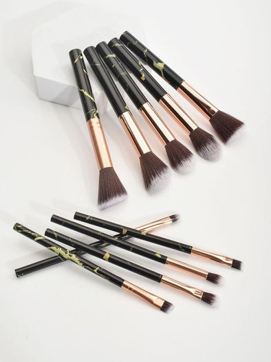 10pcs Makeup Brushes Set, Premium Portable Marble Face | Bachat.pk