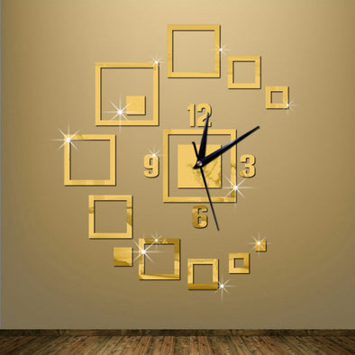 Gold acrylic clock, code : a6 | Bachat.pk