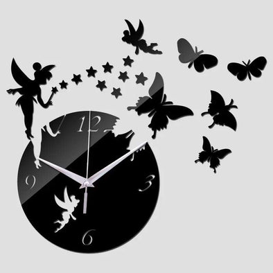 Acrylic Fairy Clock Black | Bachat.pk