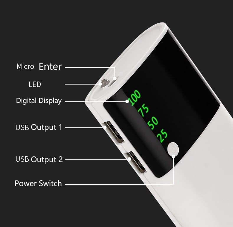 Sovo T20 6000mAh Portable Charger Power Bank With LED Flashing
