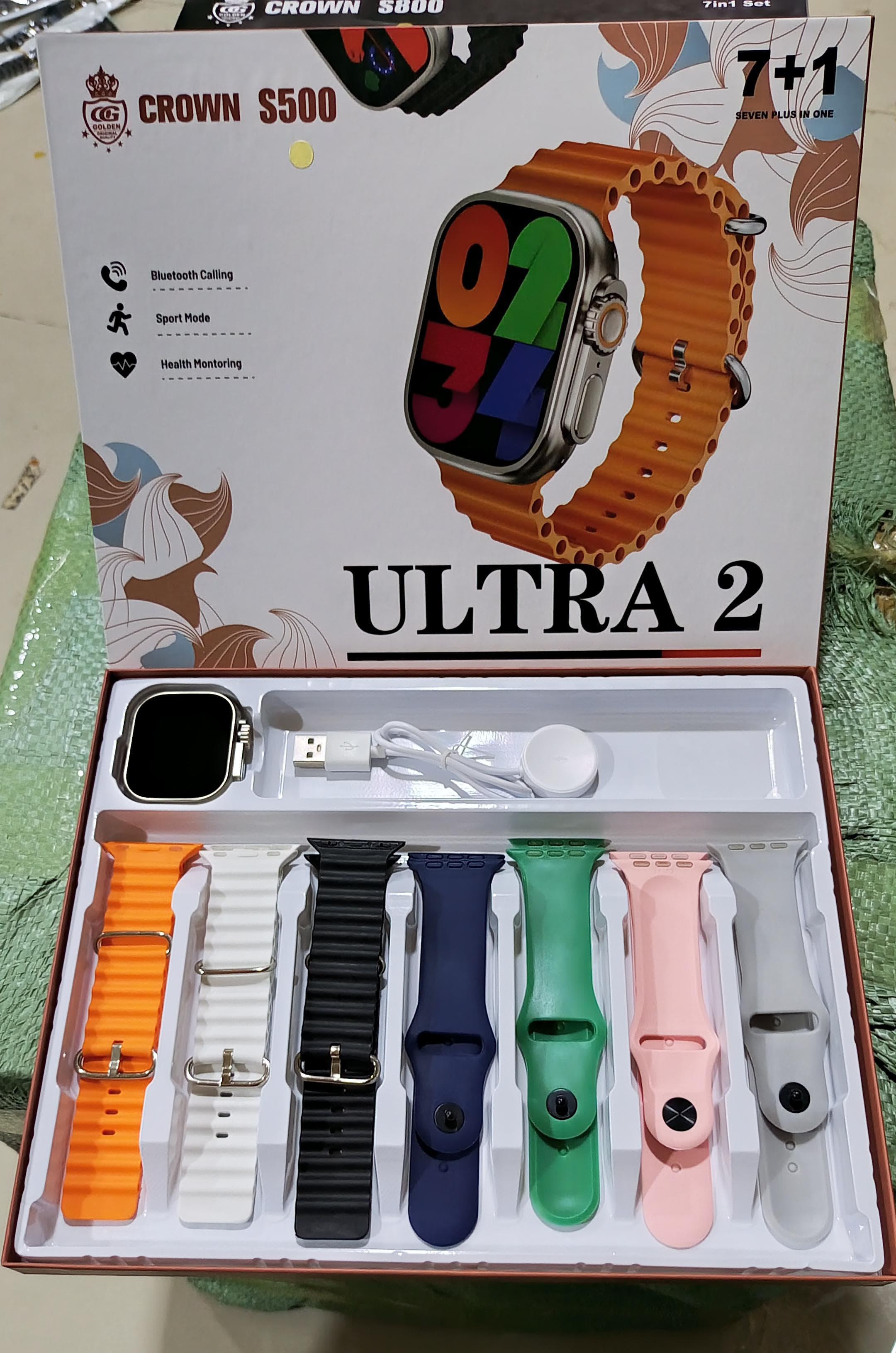 (7 in 1) Multi belt smart watch with wireless charging (S – 100) Smart Watch