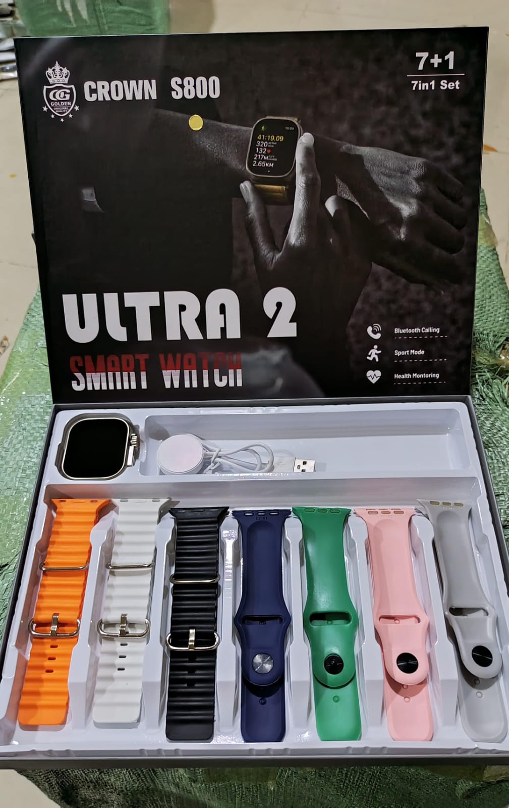 (7 in 1) Multi belt smart watch with wireless charging (S – 100) Smart Watch
