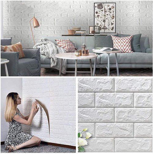 White 3D Block Wall Sticker