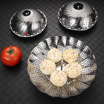Folding Steamer Steam Stainless Steel Basket Steamer Expandable | Bachat.pk