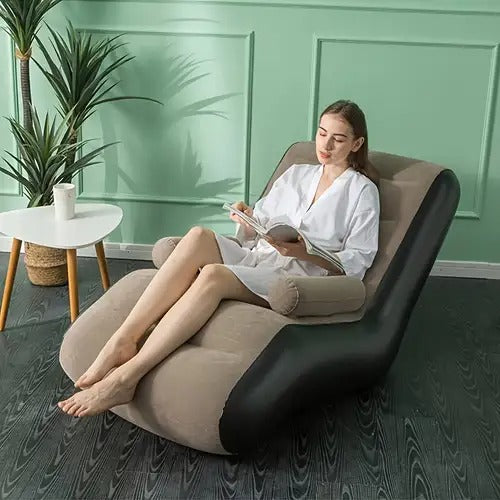 S-Shaped Inflatable Lazy Sofa Chair - Perfect for Home, Travel, Camping, Office, and Outdoor Activities | Bachat.pk