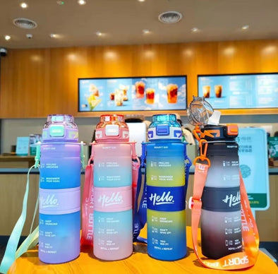 Portable Back Strap Water Bottle, Leak Proof Plastic Water Bottle, Kids Water Bottle | Bachat.pk