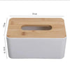 Minimalist Tissue Box with Wooden Lid – Modern Desktop Organizer | bachat.pk