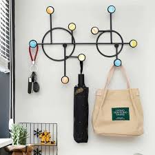 Nordic Style Wall Shelf With Hooks - Circle | Bachat.pk