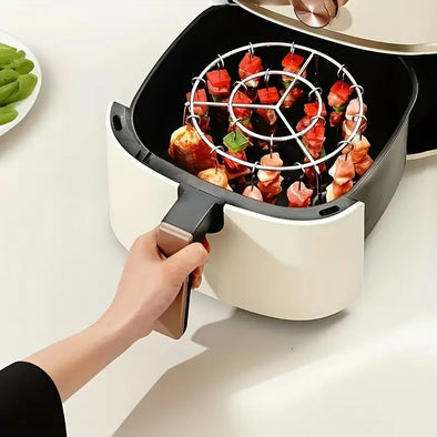 1 Set Stainless Steel Air Fryer Skewer Rack, DIY BBQ, with 24pcs, for Meat and Vegetables, | Bachat.pk