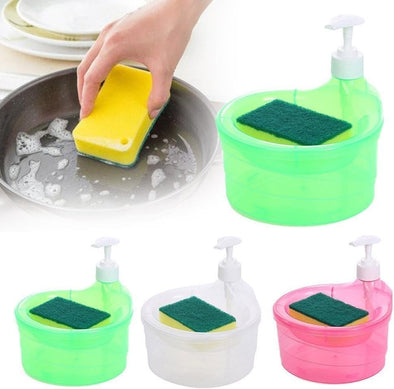 Soap Dispenser Pump With Sponge Manual Press Cleaning Soap |Bachat.pk