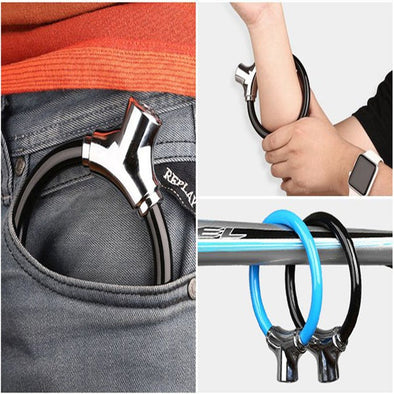 "Heavy-Duty Anti-Theft Bike Lock – Durable Steel Cable Bicycle Security Lock with Key | Bachat.pk