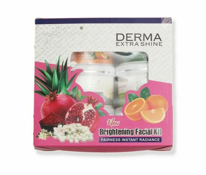Beauty Flame Derma Extra Shine 6-Step Complete Whitening Facial Kit with Bleach